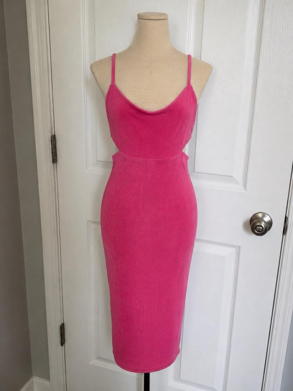Women's Hot Pink Spaghetti-Strap Maxi Dress